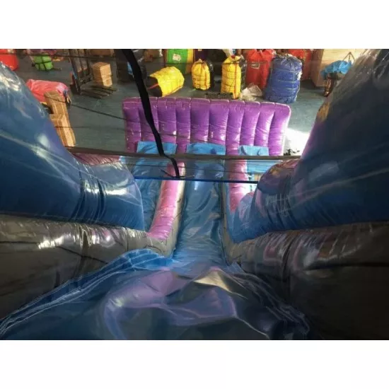 Purple Marble Dual Lane Aufblasbare Trockenrutsche Purple Marble Dual Lane Aufblasbare Trockenrutsche